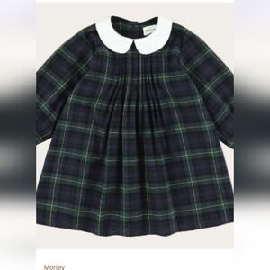Morley Plaid Dress in Navy and Green